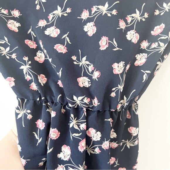 Urban Outfitters Reformed Floral Wrap Mini Dress Navy XS - Picture 8 of 9